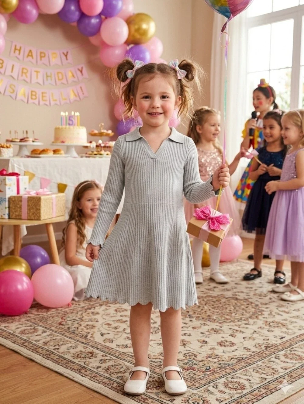 Old Navy Light Gray Ribbed Tunic Top